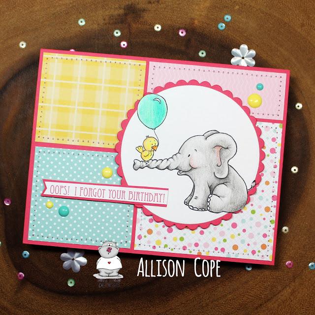 Oops!  I Forgot! Birthday Elephant Card by Allison