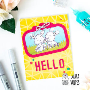 Bright Hello Card feat Easter Bunnies with Laura