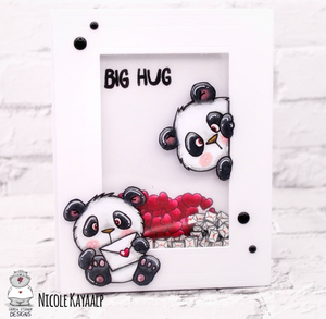 Panda Love - Handmade Card with Panda Stamps