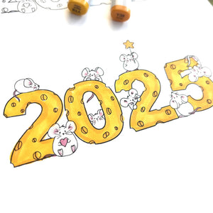 Celebrate the upcomig New Year with these Adorable 2025 Mice Printables!