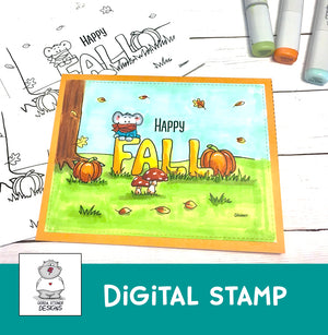 Happy Fall - Greeting Card Printable