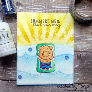 Pool Piggies 4x6 Clear Stamp Set - Clearstamps - Clear Stamps - Cardmaking- Ideas- papercrafting- handmade - cards-  Papercrafts - Gerda Steiner Designs