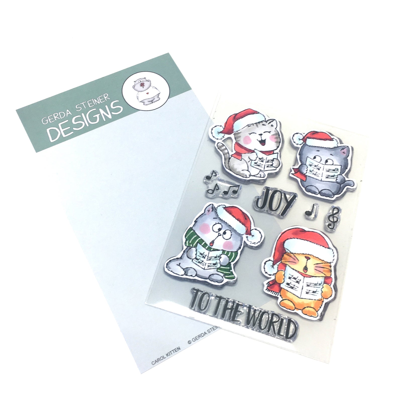 Carol Kitten 4x6 Clear Stamp Set - Clearstamps - Clear Stamps - Cardmaking- Ideas- papercrafting- handmade - cards-  Papercrafts - Gerda Steiner Designs