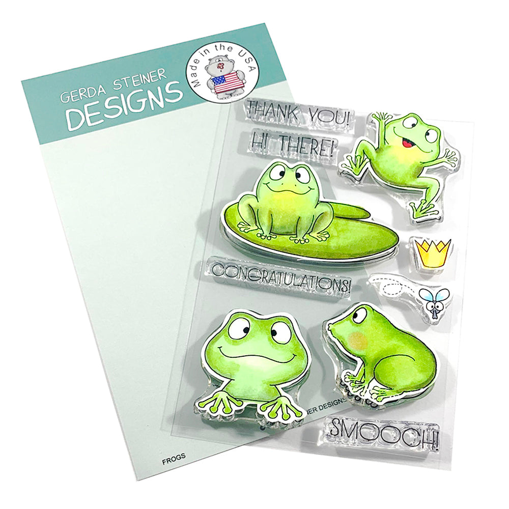 Frogs 4x6 Clear Stamp Set (ENGLISH VERSION) - Clearstamps - Clear Stamps - Cardmaking- Ideas- papercrafting- handmade - cards-  Papercrafts - Gerda Steiner Designs