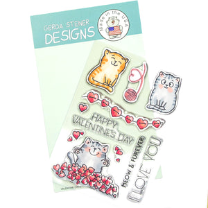 Valentine Cats 4x6 Clear Stamp Set - Clearstamps - Clear Stamps - Cardmaking- Ideas- papercrafting- handmade - cards-  Papercrafts - Gerda Steiner Designs