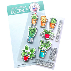Grow Happiness 4x6 Clear Stamp Set - GSD747