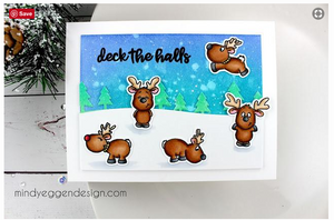 Reindeer and a Tree 4x6 Clear Stamp Set - Clearstamps - Clear Stamps - Cardmaking- Ideas- papercrafting- handmade - cards-  Papercrafts - Gerda Steiner Designs