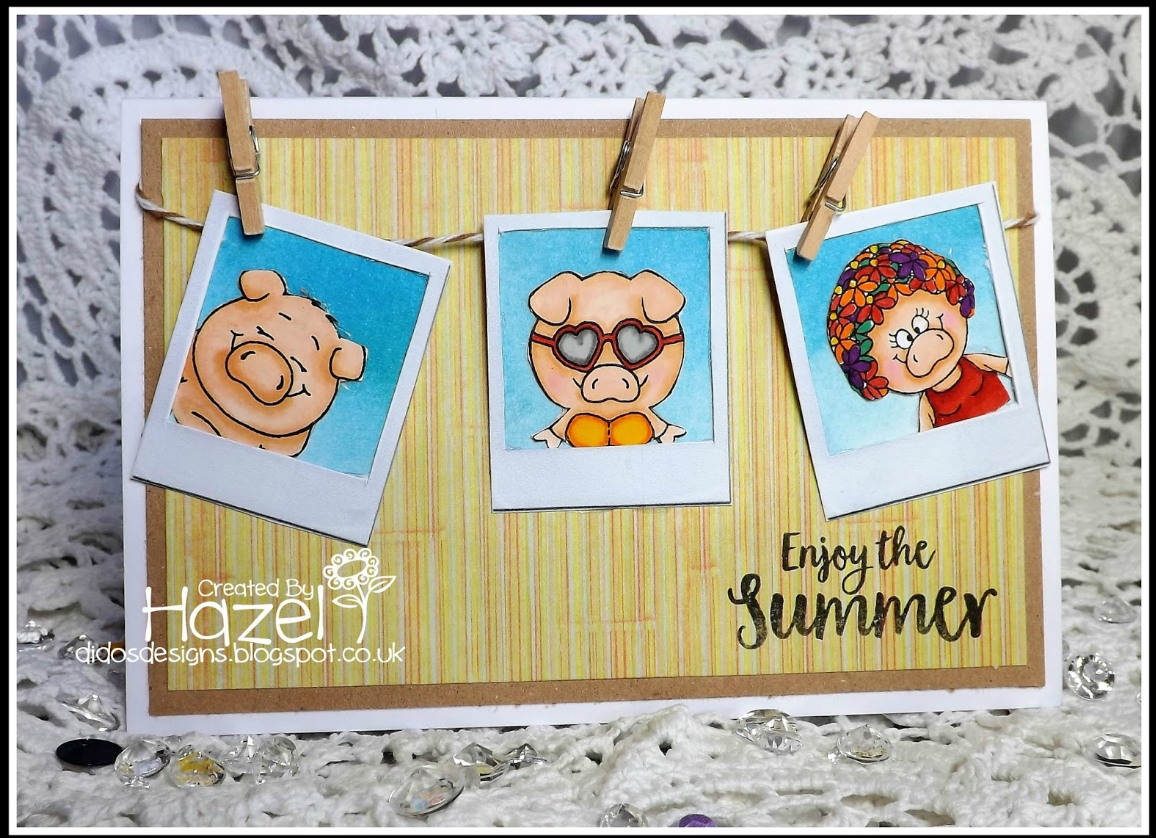 Pool Piggies 4x6 Clear Stamp Set - Clearstamps - Clear Stamps - Cardmaking- Ideas- papercrafting- handmade - cards-  Papercrafts - Gerda Steiner Designs