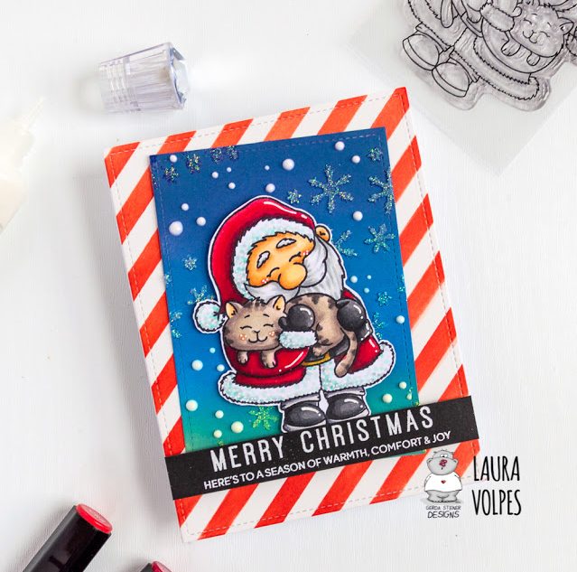 Santa And A Kitten 3x4 Clear Stamp Set - Clearstamps - Clear Stamps - Cardmaking- Ideas- papercrafting- handmade - cards-  Papercrafts - Gerda Steiner Designs