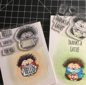 Hedgehog with Sign 2x3 Clear Stamp Set - Clearstamps - Clear Stamps - Cardmaking- Ideas- papercrafting- handmade - cards-  Papercrafts - Gerda Steiner Designs