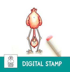 Different Perspective Flamingo Upside Down - Digital Stamp